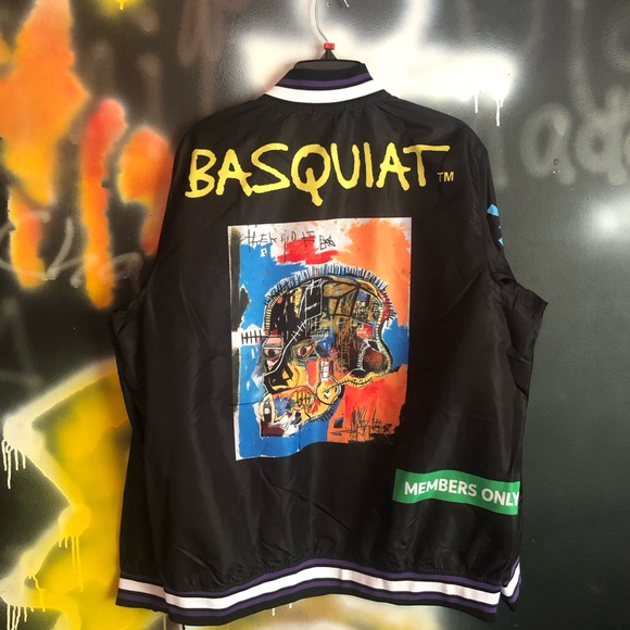 Members Only Jean Michel Basquiat Bomber Jacket • Size Large - Picture 4 of 7